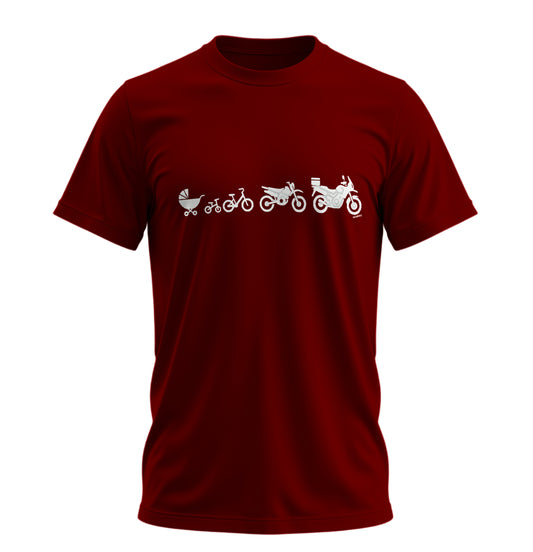 The Evolution of a Motorcycle - Motosikletin Evrimi - Unisex Rahat Kalıp Baskılı Tişört - Moto Garage Collection