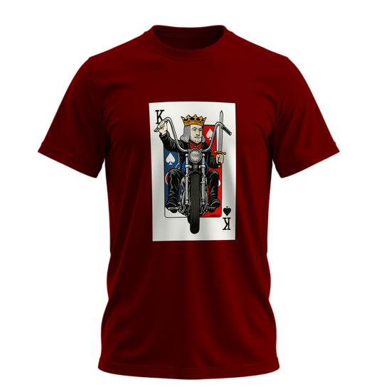 King of Spades - Maça Papazı - Unisex Rahat Kalıp Baskılı Tişört - Moto Garage Collection