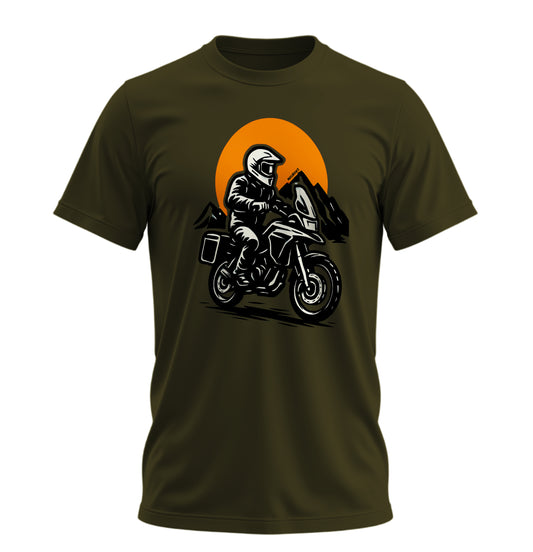 Adventure Motorcycle - 10 Farklı Renk - Unisex Rahat Kalıp Baskılı Tişört - Moto Garage Collection