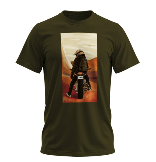 Desert Ride - 10 Farklı Renk - Unisex Rahat Kalıp Baskılı Tişört - Moto Garage Collection