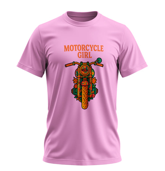 The Motorcycle Girl - 10 Farklı Renk - Unisex Rahat Kalıp Baskılı Tişört - Moto Garage Collection