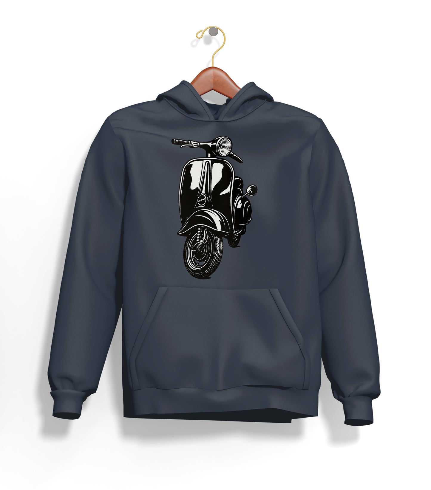 The Nostalgic Scooter Hoodie – Şardonlu Kalın Unisex Motosiklet Kapüşonlu Sweatshirt - Hoodie Collection