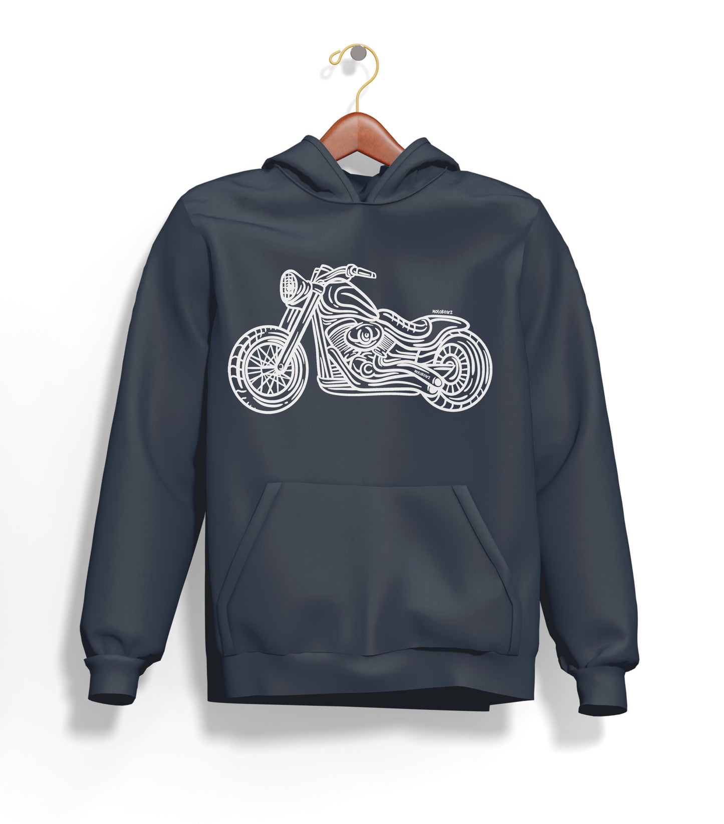 Chopper Line Hoodie – Şardonlu Kalın Unisex Motosiklet Kapüşonlu Sweatshirt - Hoodie Collection