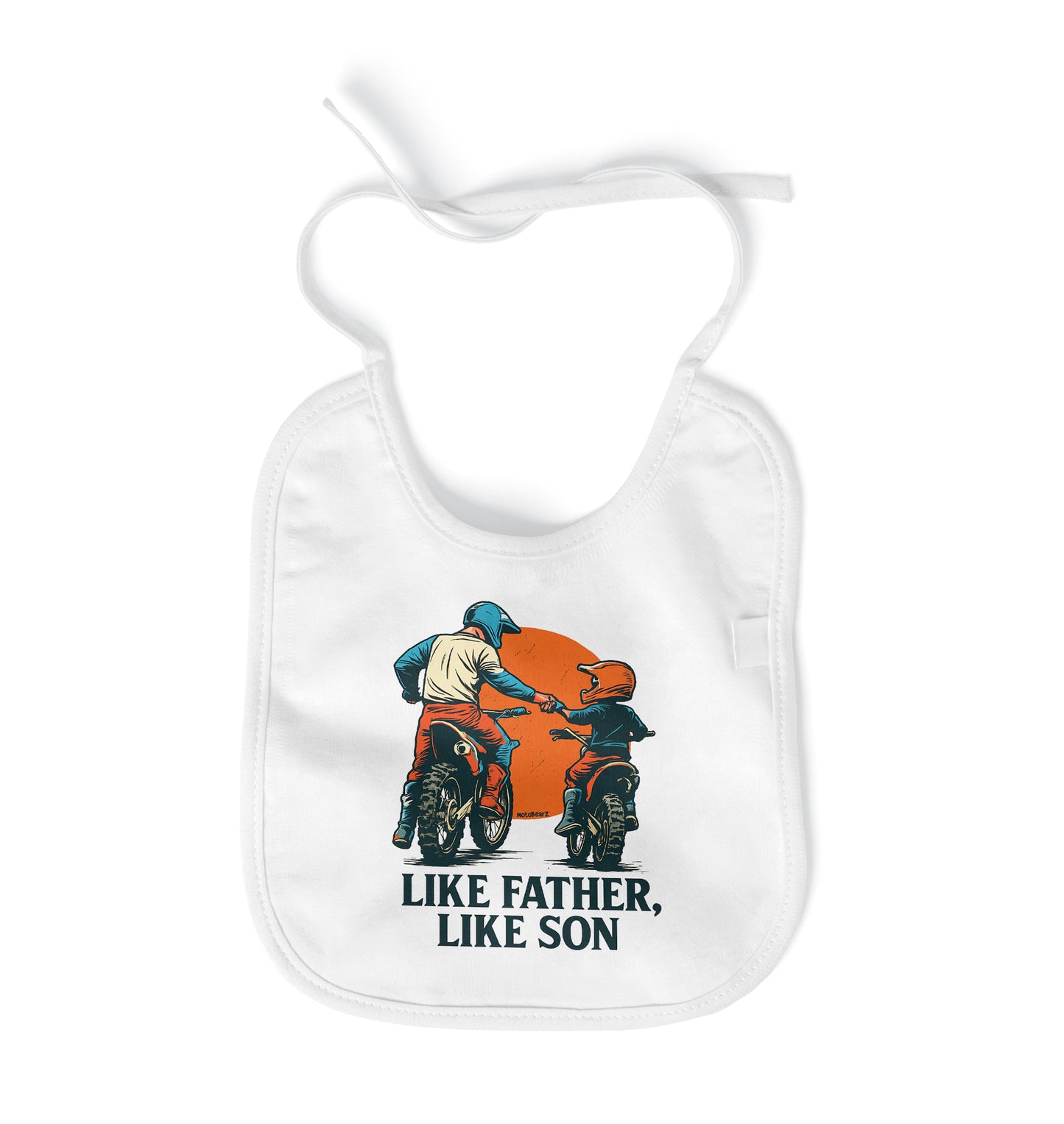 Like Father, Like Son - Baba Oğul MotoBearZ Bebek Önlüğü – Tarz Sahibi Minikler İçin - Leke Tutmaz Yumuşak Kumaş