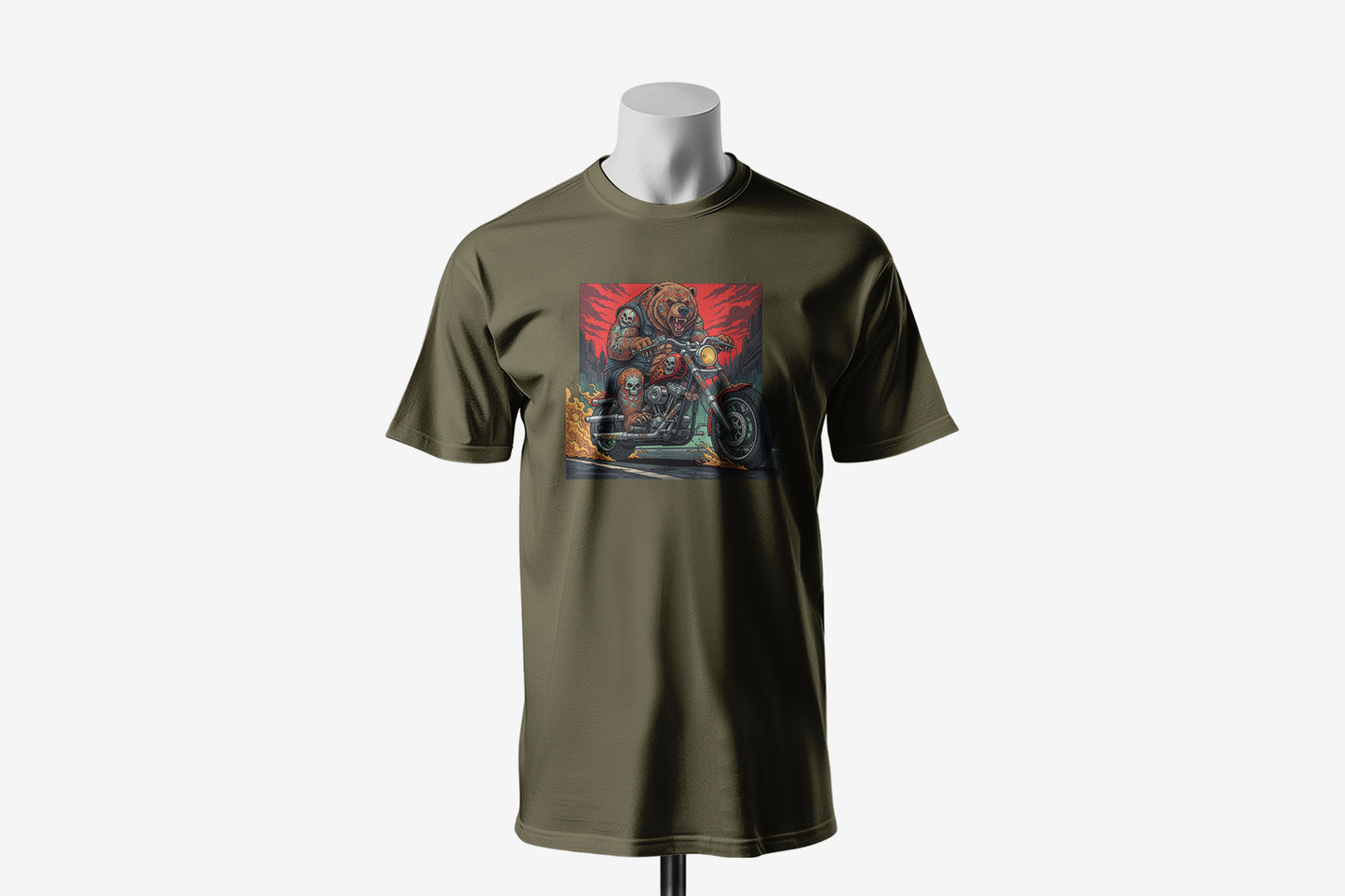 Fire on BearZ - 10 Farklı Renk - Unisex Rahat Kalıp Baskılı Tişört - BearZ Collection