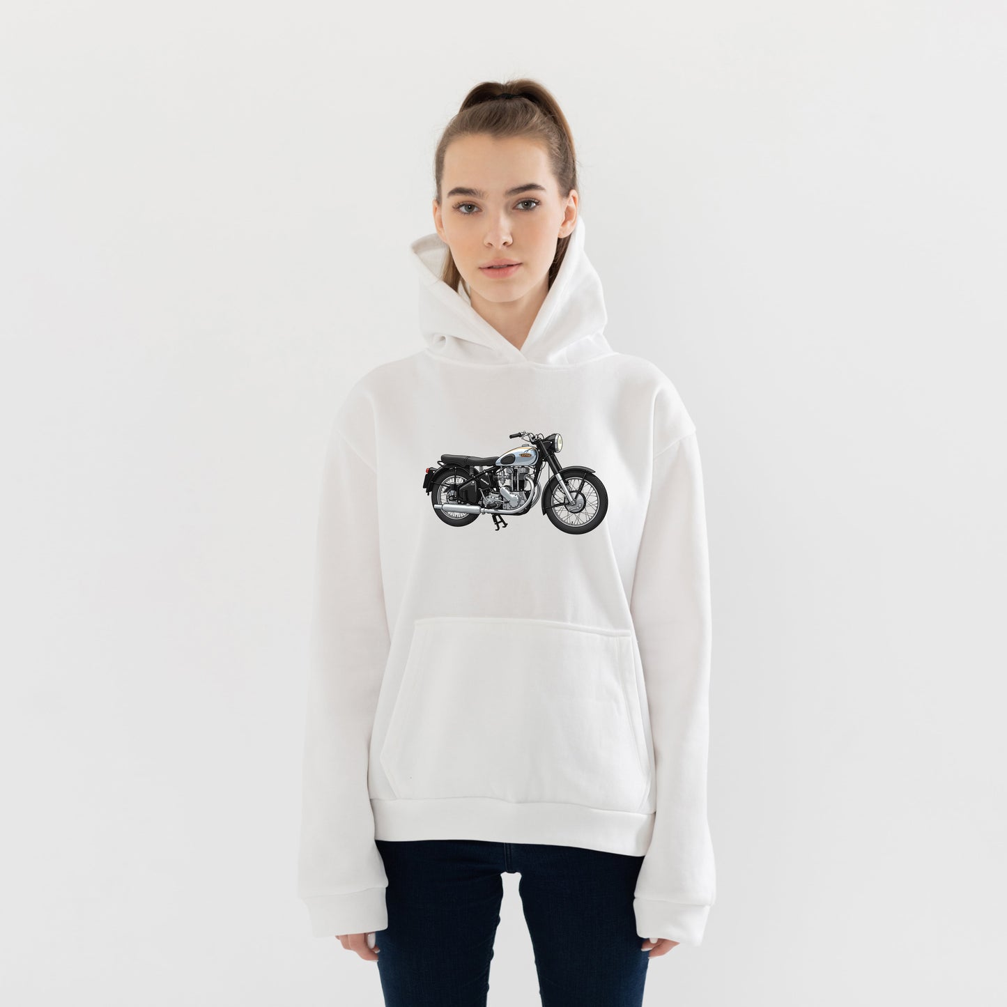 Nostaljik Motosiklet Hoodie – Şardonlu Kalın Unisex Motosiklet Kapüşonlu Sweatshirt - Hoodie Collection