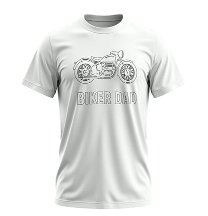 Biker Dad - Motorcu Baba - 10 Farklı Renk - Unisex Rahat Kalıp Baskılı Tişört - Moto Garage Collection