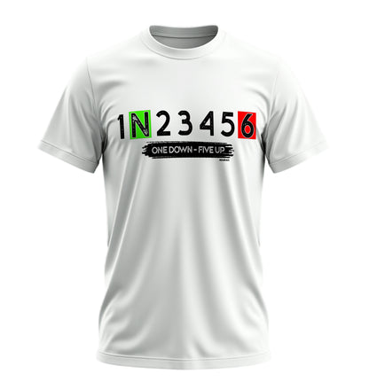 One Down Five Up - 10 Farklı Renk - Unisex Rahat Kalıp Baskılı Tişört - Moto Garage Collection