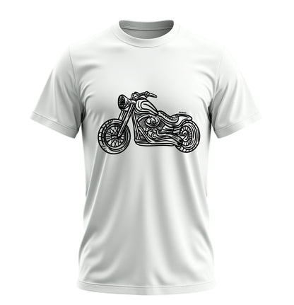 Chopper Line - 10 Farklı Renk - Unisex Rahat Kalıp Baskılı Tişört - Moto Garage Collection
