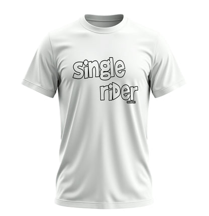 Single Rider - Unisex Rahat Kalıp Baskılı Tişört - Moto Garage Collection