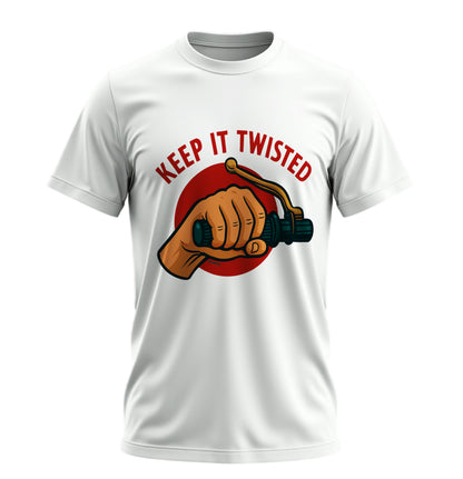 Keep It Twisted - Unisex Rahat Kalıp Baskılı Tişört - Moto Garage Collection