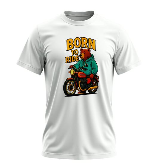 Born to Ride BearZ - 10 Farklı Renk - Unisex Rahat Kalıp Baskılı Tişört - BearZ Collection