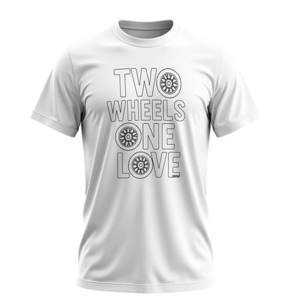 İki Teker Bir Aşk - 10 Farklı Renk - Unisex Rahat Kalıp Baskılı Tişört - Moto Garage Collection