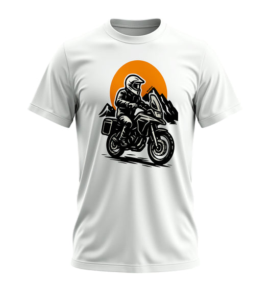 Adventure Motorcycle - 10 Farklı Renk - Unisex Rahat Kalıp Baskılı Tişört - Moto Garage Collection