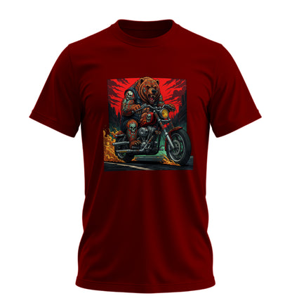 Fire on BearZ - 10 Farklı Renk - Unisex Rahat Kalıp Baskılı Tişört - BearZ Collection
