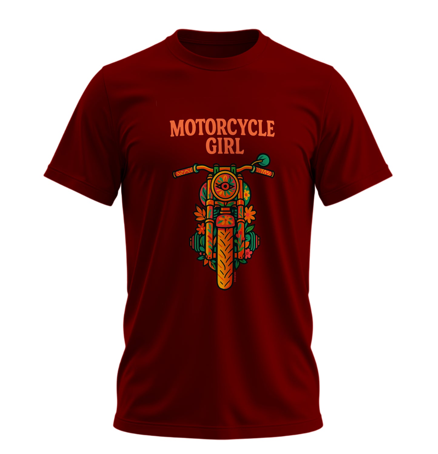 The Motorcycle Girl  - 10 Farklı Renk - Unisex Rahat Kalıp Baskılı Tişört - Moto Garage Collection