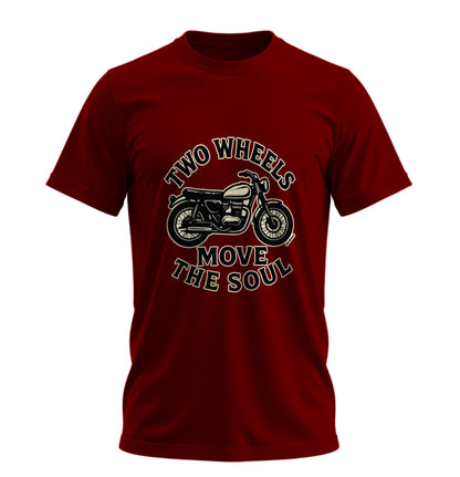 Two Wheels Move The Soul - İki Teker Ruhu Taşır - 10 Farklı Renk - Unisex Rahat Kalıp Baskılı Tişört - Moto Garage Collection