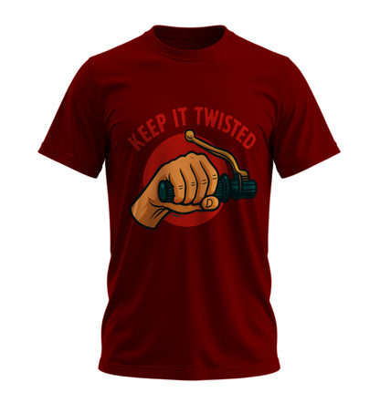 Keep It Twisted - Unisex Rahat Kalıp Baskılı Tişört - Moto Garage Collection