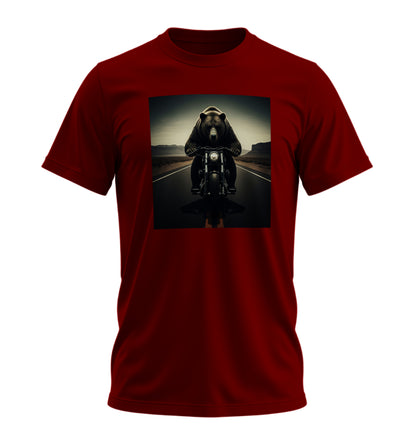 Road on BearZ - 10 Farklı Renk - Unisex Rahat Kalıp Baskılı Tişört - BearZ Collection