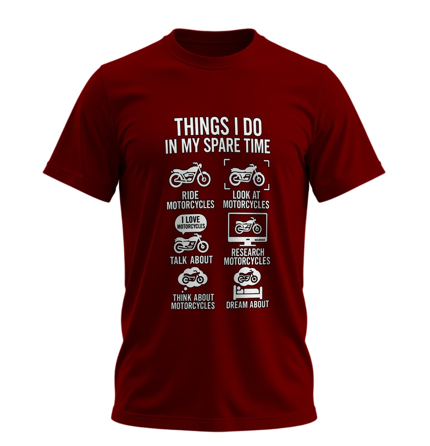 Boş Zamanlarımda Yaptıklarım Motosiklet - Unisex Rahat Kalıp Baskılı Tişört - Moto Garage Collection