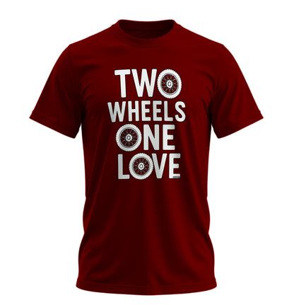 İki Teker Bir Aşk - 10 Farklı Renk - Unisex Rahat Kalıp Baskılı Tişört - Moto Garage Collection