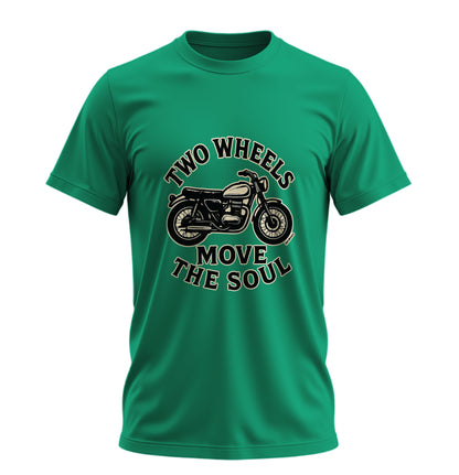 Two Wheels Move The Soul - İki Teker Ruhu Taşır - 10 Farklı Renk - Unisex Rahat Kalıp Baskılı Tişört - Moto Garage Collection