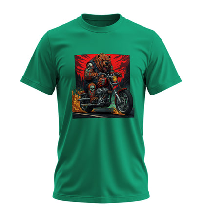 Fire on BearZ - 10 Farklı Renk - Unisex Rahat Kalıp Baskılı Tişört - BearZ Collection