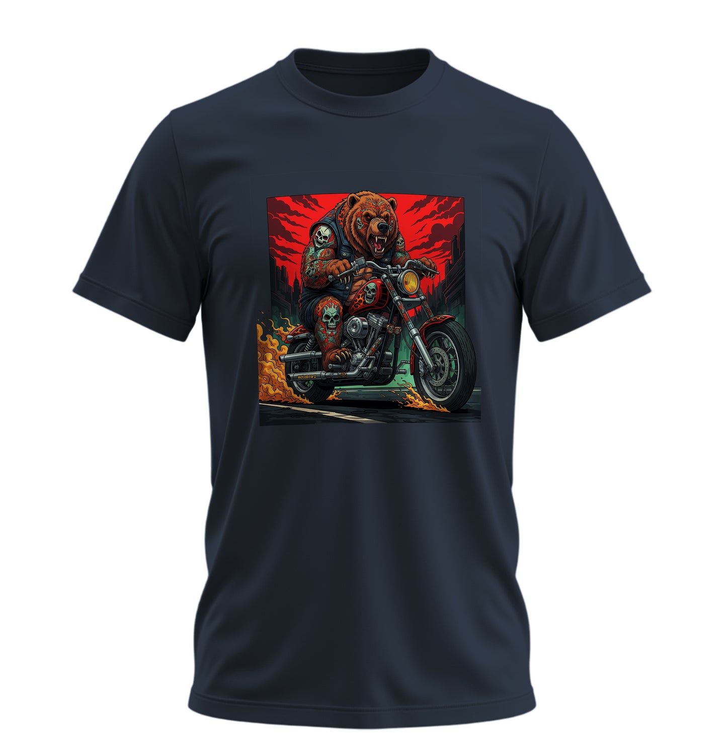 Fire on BearZ - 10 Farklı Renk - Unisex Rahat Kalıp Baskılı Tişört - BearZ Collection