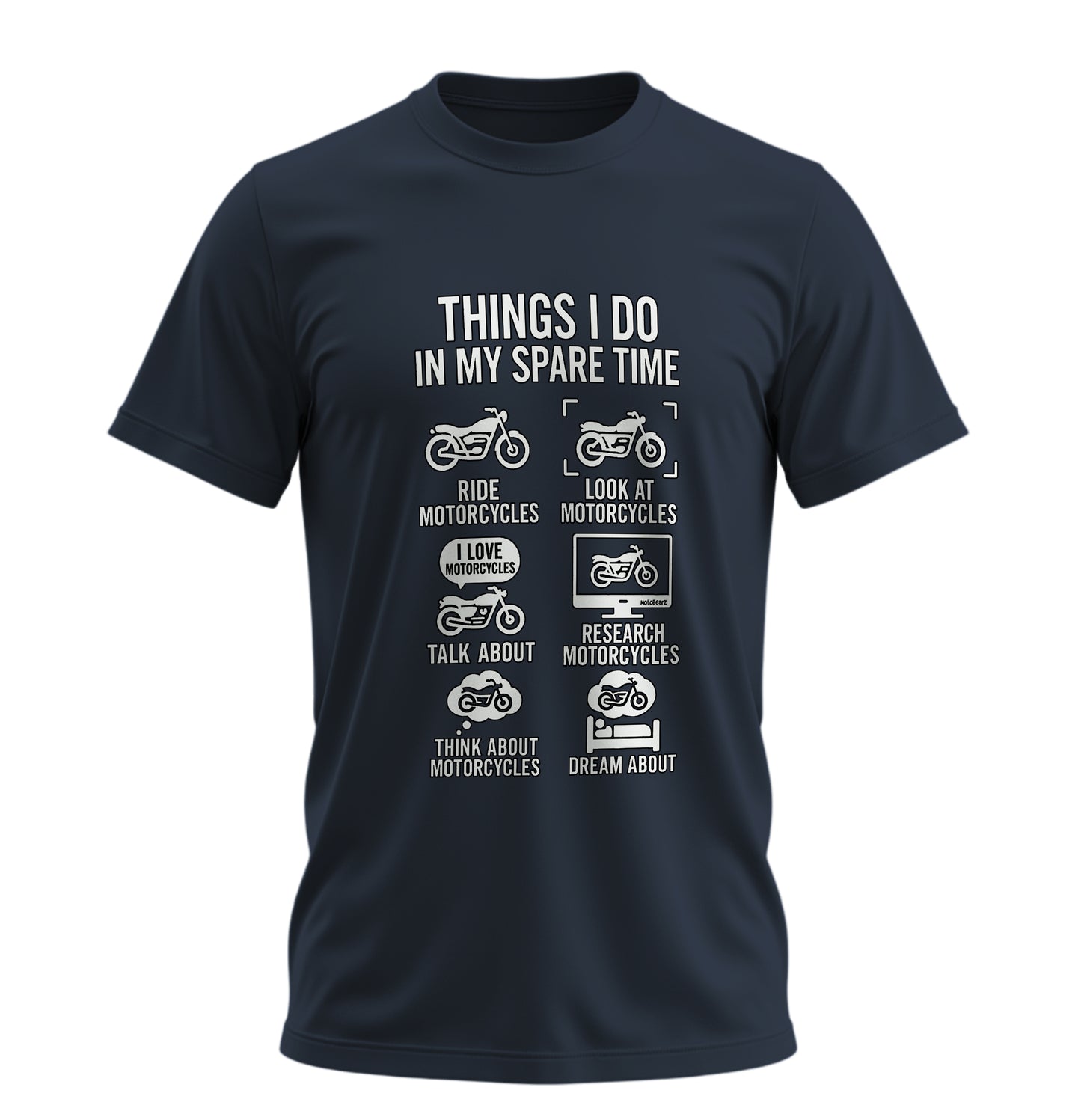 Boş Zamanlarımda Yaptıklarım Motosiklet - Unisex Rahat Kalıp Baskılı Tişört - Moto Garage Collection