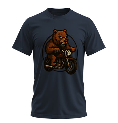 Wild Bear Ride - 10 Farklı Renk - Unisex Rahat Kalıp Baskılı Tişört - BearZ Collection