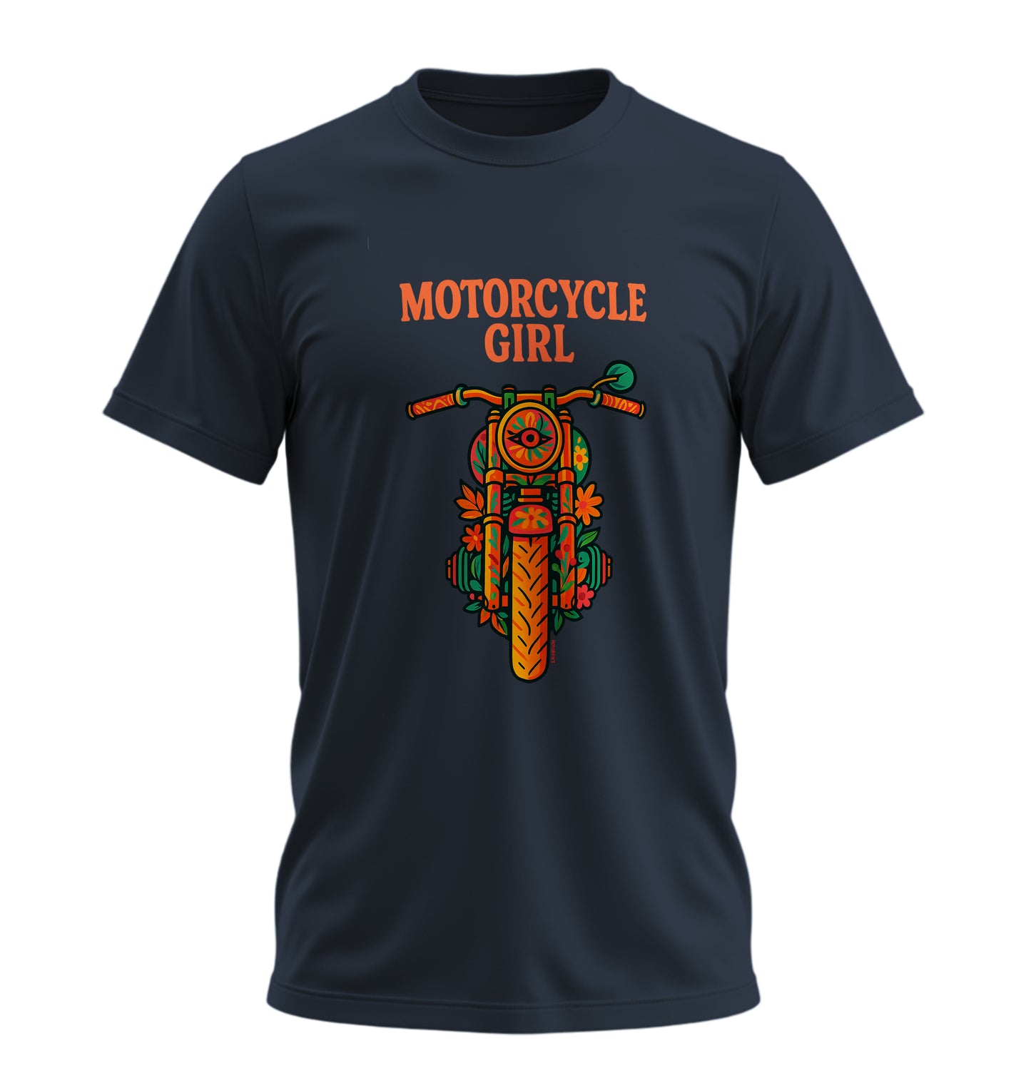 The Motorcycle Girl  - 10 Farklı Renk - Unisex Rahat Kalıp Baskılı Tişört - Moto Garage Collection