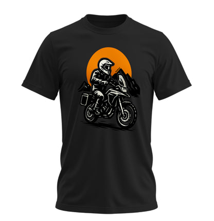 Adventure Motorcycle - 10 Farklı Renk - Unisex Rahat Kalıp Baskılı Tişört - Moto Garage Collection