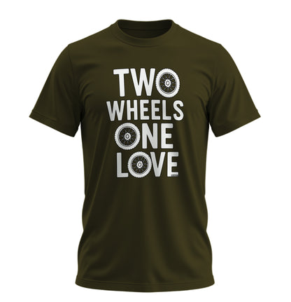 İki Teker Bir Aşk - 10 Farklı Renk - Unisex Rahat Kalıp Baskılı Tişört - Moto Garage Collection