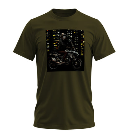 Adventure Night - 10 Farklı Renk - Unisex Rahat Kalıp Baskılı Tişört - Moto Garage Collection