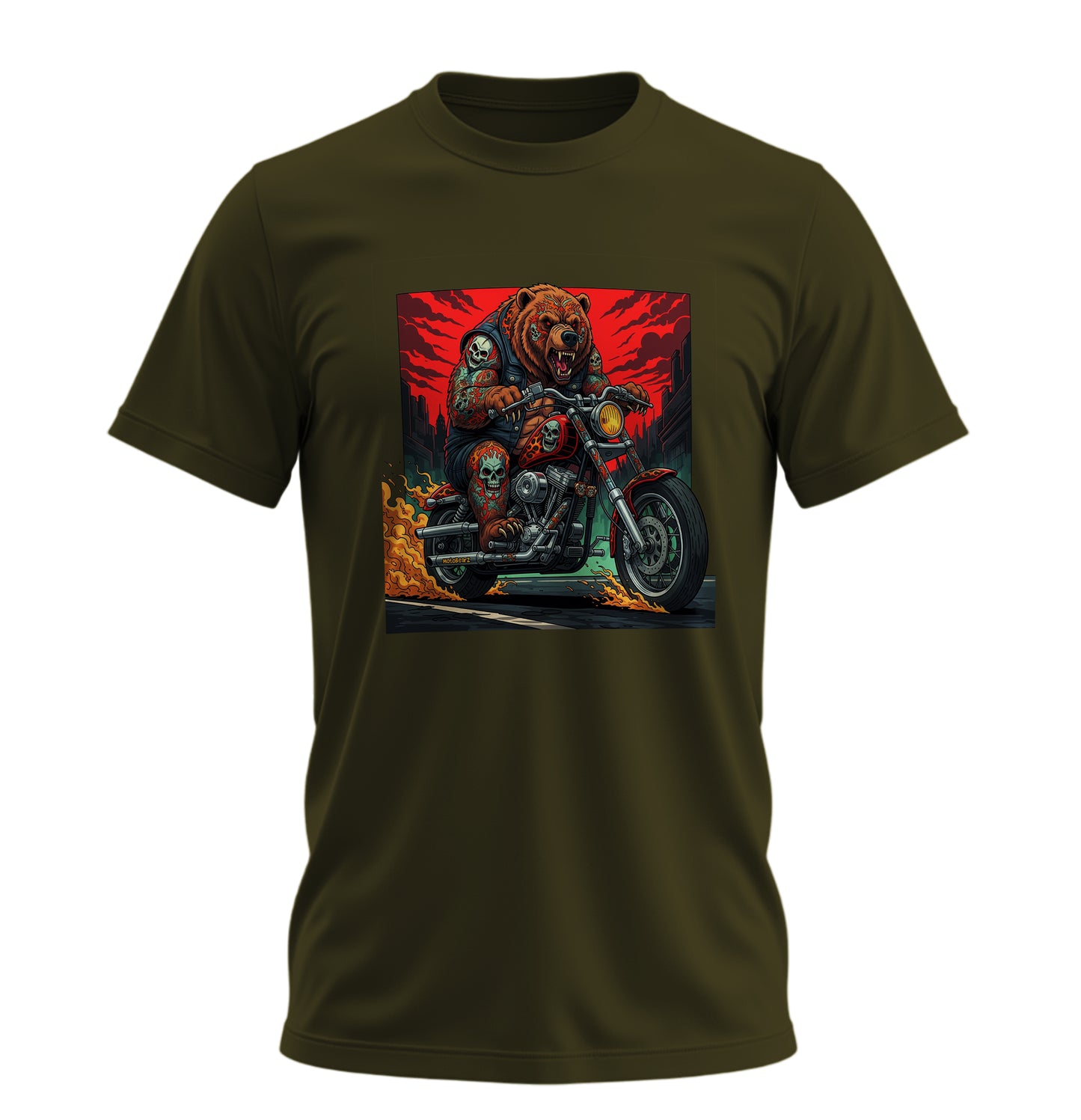 Fire on BearZ - 10 Farklı Renk - Unisex Rahat Kalıp Baskılı Tişört - BearZ Collection