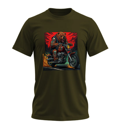 Fire on BearZ - 10 Farklı Renk - Unisex Rahat Kalıp Baskılı Tişört - BearZ Collection