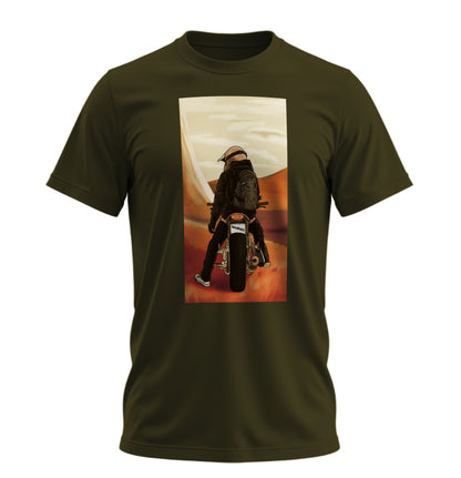 Desert Ride - 10 Farklı Renk - Unisex Rahat Kalıp Baskılı Tişört - Moto Garage Collection