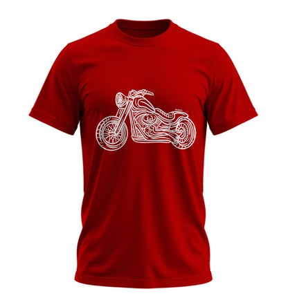 Chopper Line - 10 Farklı Renk - Unisex Rahat Kalıp Baskılı Tişört - Moto Garage Collection