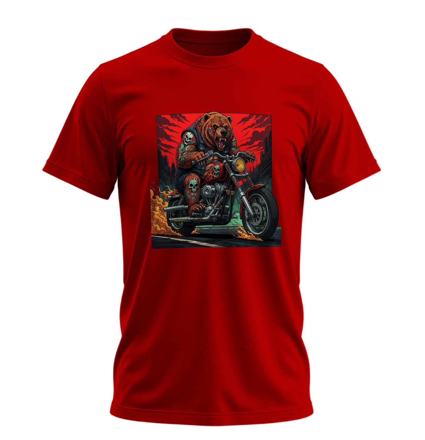Fire on BearZ - 10 Farklı Renk - Unisex Rahat Kalıp Baskılı Tişört - BearZ Collection