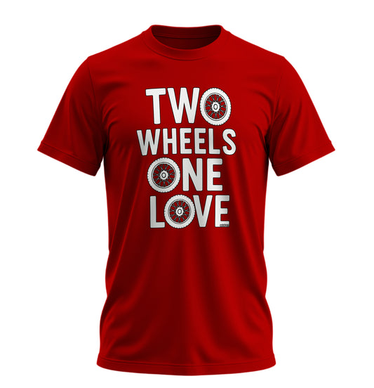 İki Teker Bir Aşk - 10 Farklı Renk - Unisex Rahat Kalıp Baskılı Tişört - Moto Garage Collection