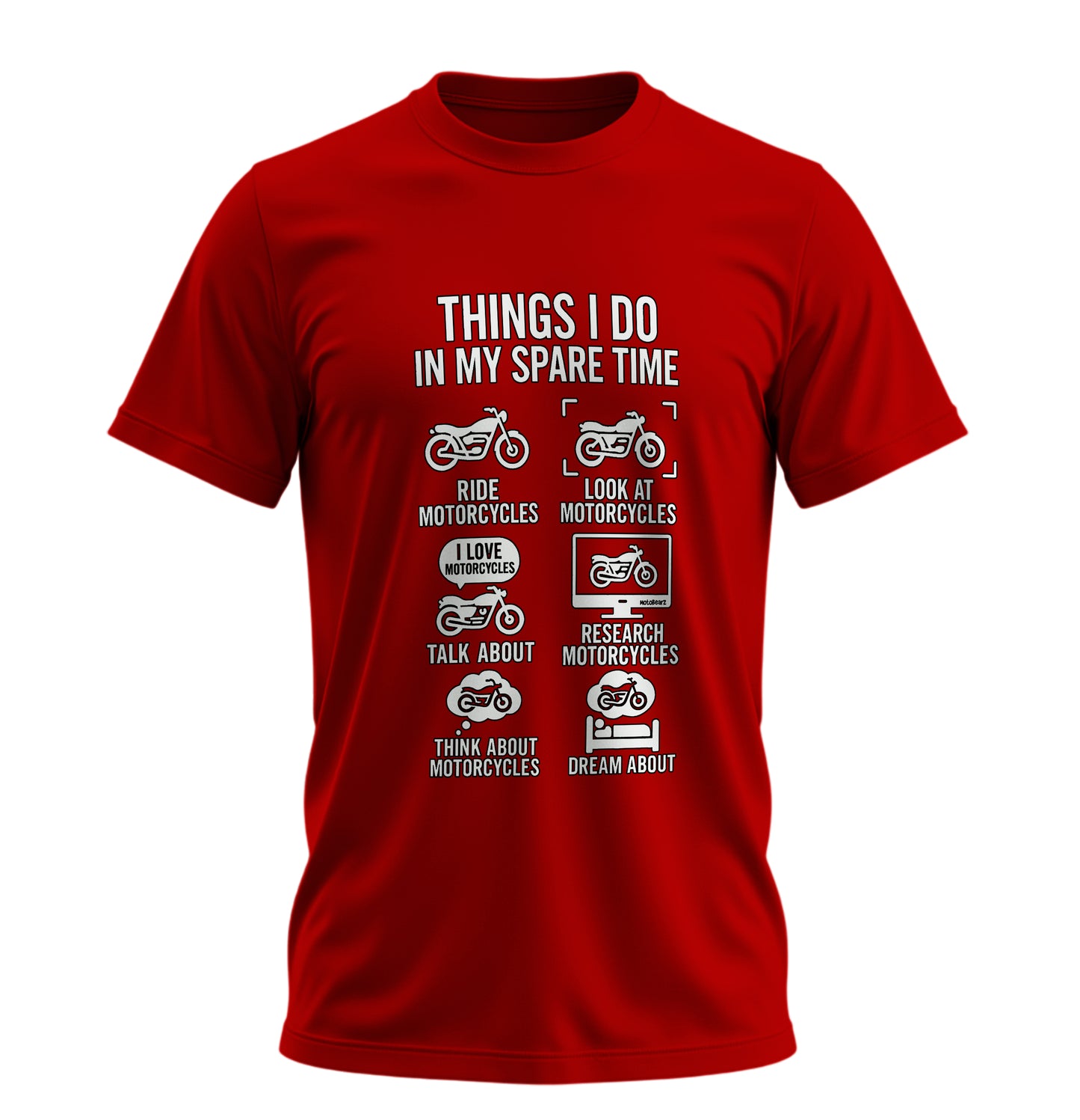 Boş Zamanlarımda Yaptıklarım Motosiklet - Unisex Rahat Kalıp Baskılı Tişört - Moto Garage Collection