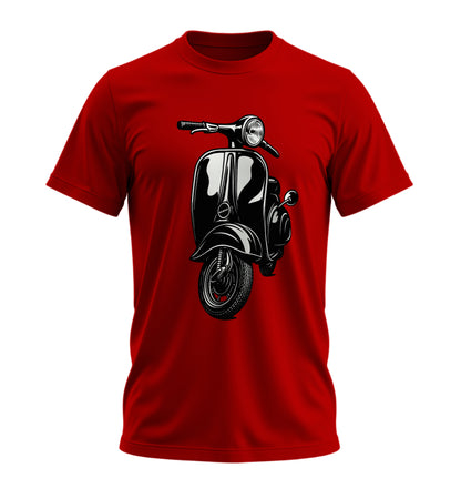 The Nostalgic Scooter - 10 Farklı Renk - Unisex Rahat Kalıp Baskılı Tişört - Moto Garage Collection