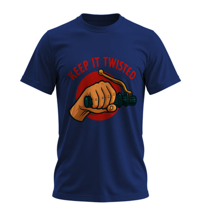 Keep It Twisted - Unisex Rahat Kalıp Baskılı Tişört - Moto Garage Collection