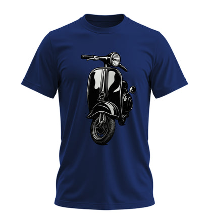 The Nostalgic Scooter - 10 Farklı Renk - Unisex Rahat Kalıp Baskılı Tişört - Moto Garage Collection