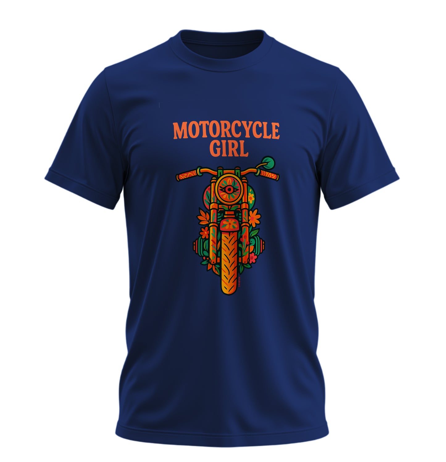 The Motorcycle Girl  - 10 Farklı Renk - Unisex Rahat Kalıp Baskılı Tişört - Moto Garage Collection