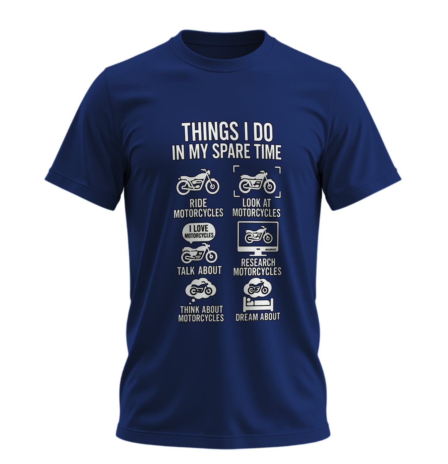 Boş Zamanlarımda Yaptıklarım Motosiklet - Unisex Rahat Kalıp Baskılı Tişört - Moto Garage Collection