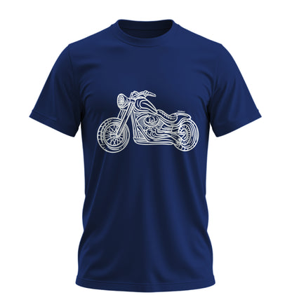 Chopper Line - 10 Farklı Renk - Unisex Rahat Kalıp Baskılı Tişört - Moto Garage Collection