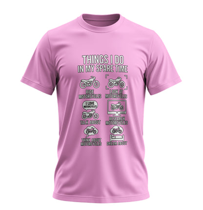 Boş Zamanlarımda Yaptıklarım Motosiklet - Unisex Rahat Kalıp Baskılı Tişört - Moto Garage Collection