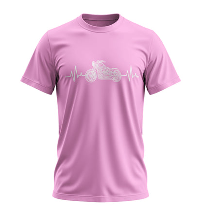 Heart Beat Kalp Atışı Biker - 10 Farklı Renk - Unisex Rahat Kalıp Baskılı Tişört - Moto Garage Collection