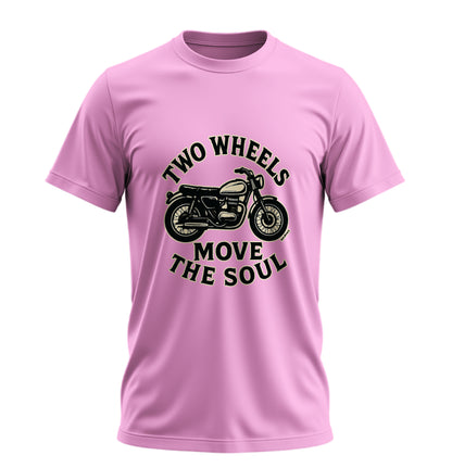Two Wheels Move The Soul - İki Teker Ruhu Taşır - 10 Farklı Renk - Unisex Rahat Kalıp Baskılı Tişört - Moto Garage Collection